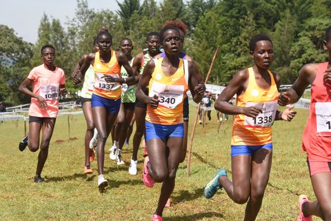 Cynthia Chepngeno claims a fiercely contested victory in the women's cross-country in Iten