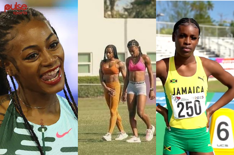 Sha'Carri Richardson: US champion captured mentoring Jamaica's future star Alana Reid