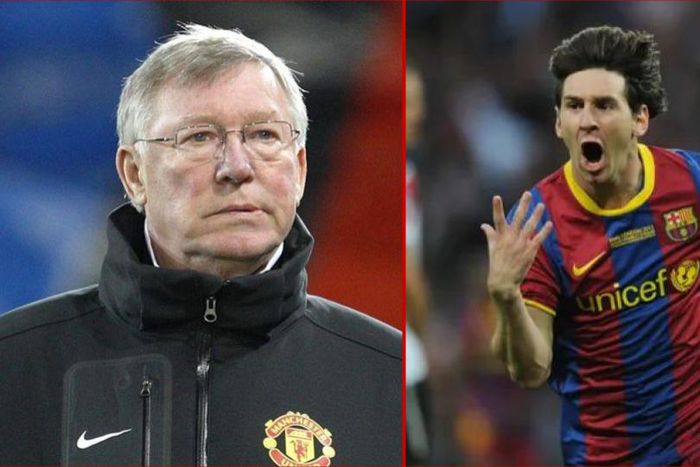 Former Manchester United manager Sir Alex Ferguson and Lionel Messi in 2011 || Getty