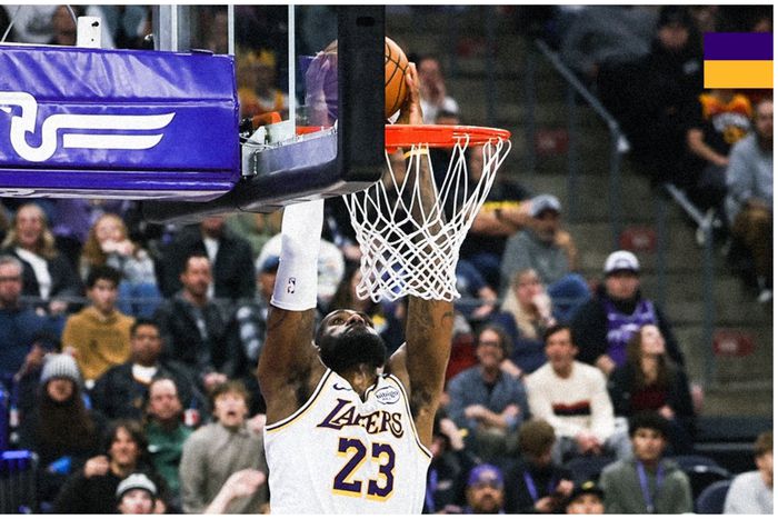 King James helped Lakers beat Jazz.