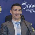 Ronaldo at his unveiling press conference for Al-Nassr