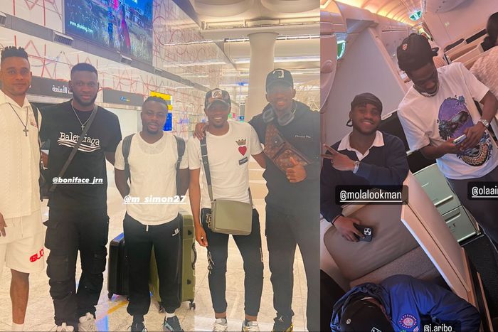 Ahmed Musa, Moses Simon, and Kenneth Omeruo get to Super Eagles AFCON Camp in Abu Dhabi