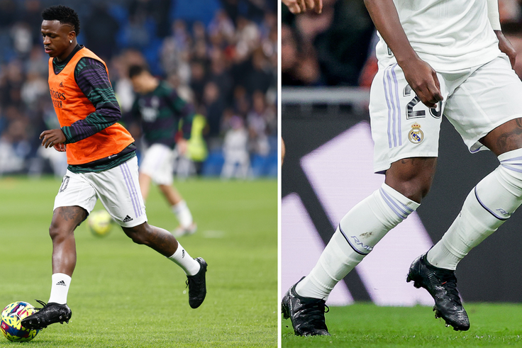 Vinicius Jnr rocks black-out boots following split from Nike