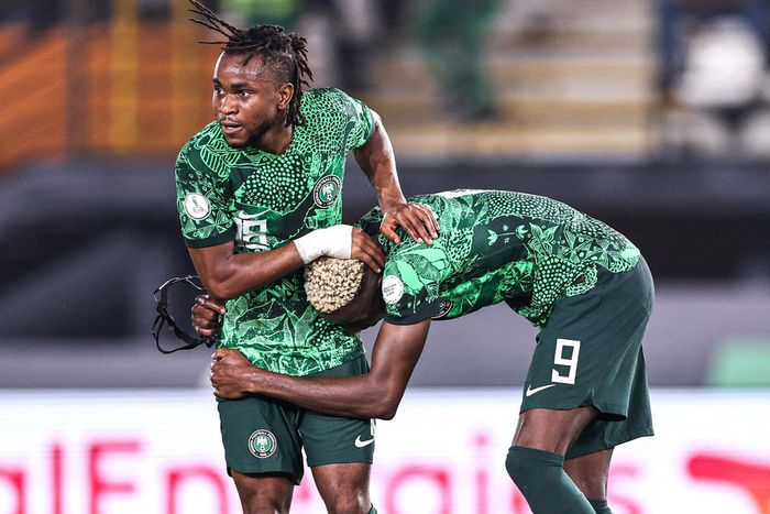 Ademola Lookman and Victor Osimhen in action for the Super Eagles at AFCON 2023