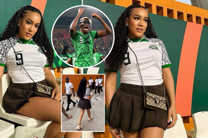 Victor Osimhen's girlfriend Stefanie Ladewig at AFCON 2023