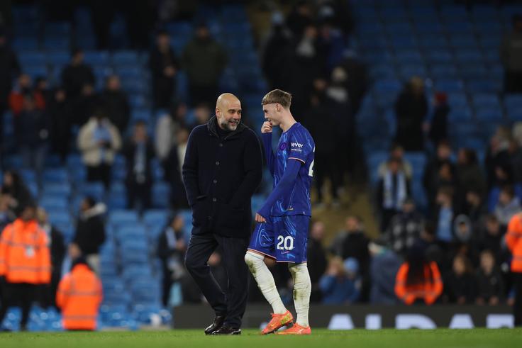 Cole Palmer and Pep Guardiola