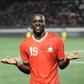 Ryan Ogam celebrating his maiden goal for Harambee Stars