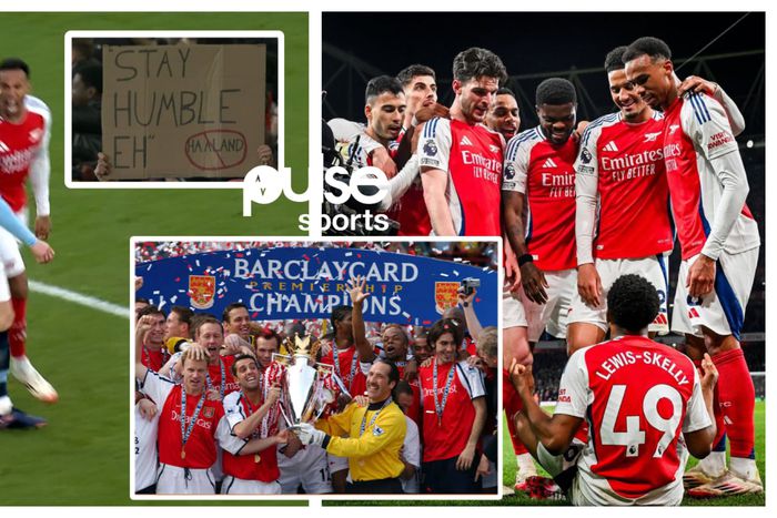 Arsenal fans brag about winning the Premier League title after thrashing Man City 5-1