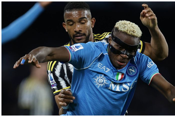 Victor Osimhen was caged against Juventus in Naples.