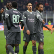 Yunus Musah, Youssouf Fofana, Tijjani Reijnders, Malick Thiaw, Samuel Chukwueze, Rafael Leao (AC Milan) scores and celebrates with teammates the 1-0 goal at 42 during soccer game AC Milan vs Crvena Zvezda, || Image credit: Imago