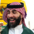 Karim Benzema dances the ‘sword dance’ also known as ‘Ardha’, in Saudi traditional clothes: a ghutra or keffieh on his head, a white dishdasha or thobe,, as he celebrates with his club ‘Al-Ittihad’, the Saudi National Day (September 23) || Imago