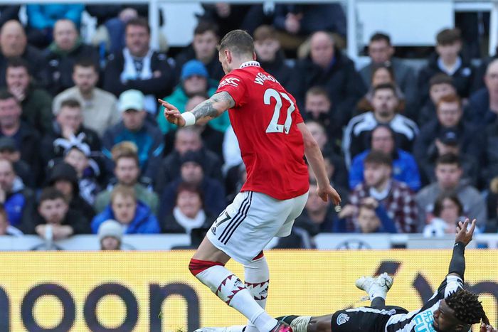 Manchester United striker Wout Weghorst against Newcastle United.