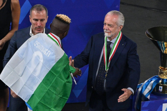 Napoli president Aurelio de Laurentiis and star player Victor Osimhen || Image credit: Imago