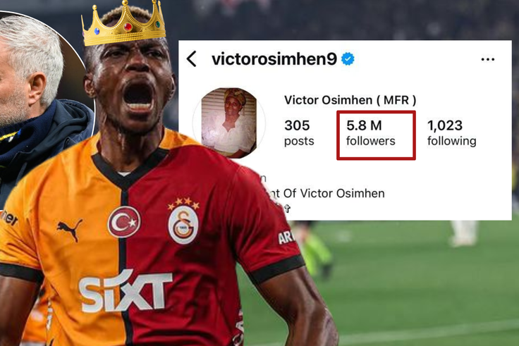 Osimhen rises by 100,000 followers after destroying Mourinho’s Fenerbahce in Turkish Cup