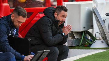 De Zerbi to coach Chukwueze? AC Milan target Brighton boss after fans protest against Lopetegui