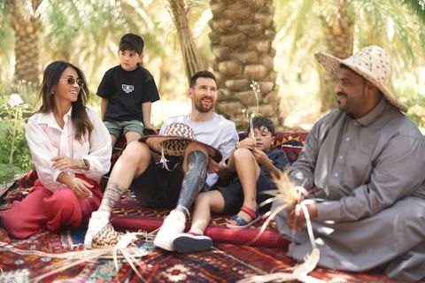 Lionel Messi with his family in Saudi Arabia