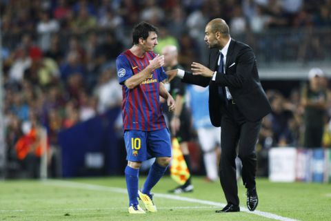 Guardiola and Messi at Barcelona