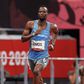 Nijel Amos in action during the 800m final at the Tokyo Olympics.