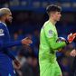 Reece James, Kepa Arrizabalaga and Frank Lampard of Chelsea.