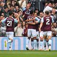Youri Tielemans of Aston Villa celebrates his goal to make it 1-0 during the Aston Villa vs Fulham Premier League match at Villa Park, Birmingham. Picture credit: Craig Thomas