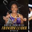 Nneka Ogwumike made history by becoming the all-time steal leader for the Los Angeles Sparks.