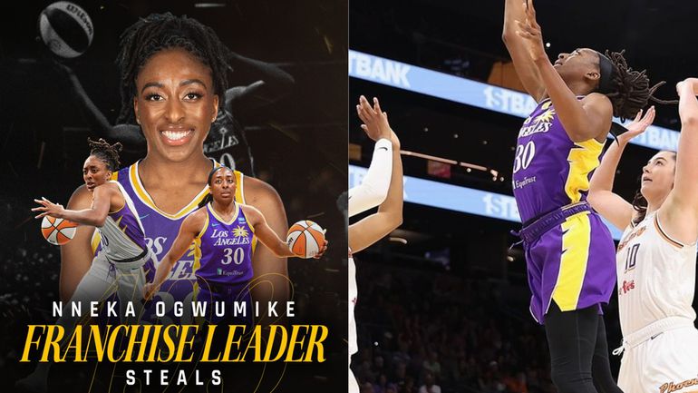 Nneka Ogwumike made history by becoming the all-time steal leader for the Los Angeles Sparks.