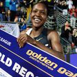 Faith Kipyegon after breaking the 1,500m world record in Florence.