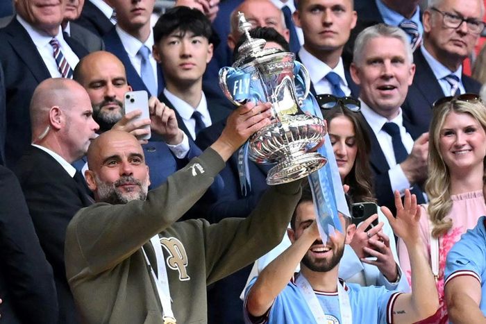 Pep Guardiola led Manchester City to FA Cup triumph with a 2-1 win over Manchester United