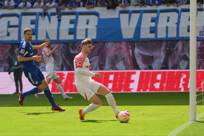 Timo Werner in action for Leipzig