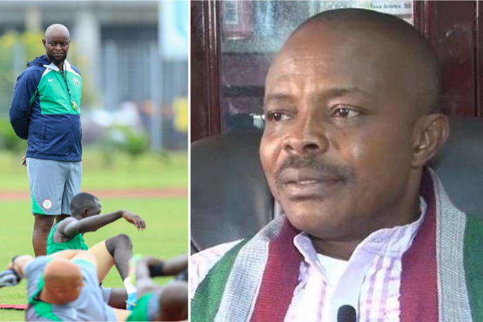 Super Eagles head coach Finidi George (L) and Nigeria Labour Congress president Joe Ajaero (R) || Image credit: Imago/X