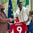 Super Eagles star Taiwo Awoniyi teams up with France's Ambassador to Nigeria ahead of the 2024 Paris Olympics.