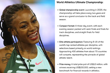 World Athletics announce Ultimate Championship in 2026 with a prize pot of $10,000,000