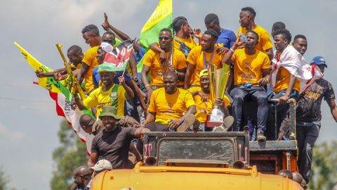 Kakamega Homeboyz triumphantly parade FKF Cup trophy through Kakamega town