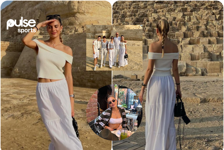 Maria Guardiola looking stunning during a trip to Egypt