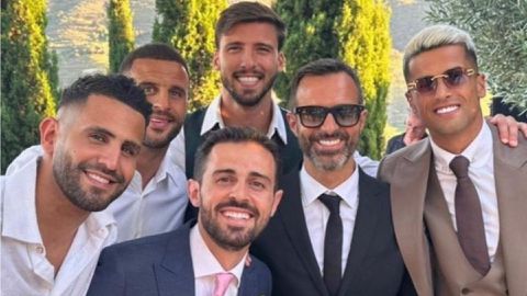Joao Cancelo, Ruben Dias, Kyle Walker and Riyad Mahrez, who are teammates at the same club, were in attendance.