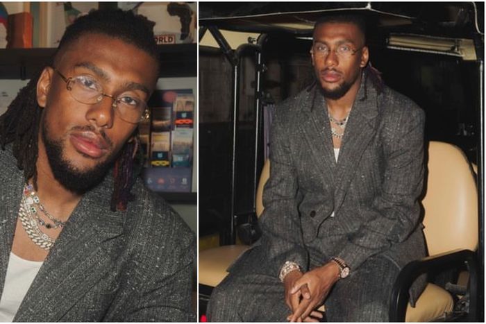 Alex Iwobi looking impressive in his new-look style courtesy of Homme.