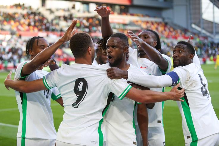 Super Eagles stars celebrating a goal || Imago [Photo Credit]