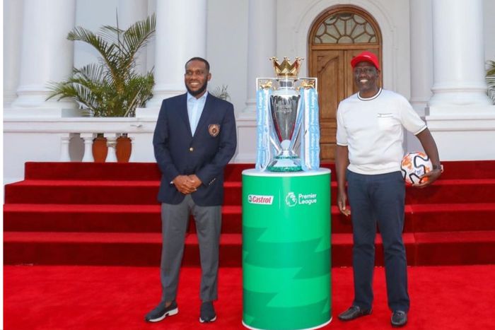 During his visit to Kenya, Okocha met with Kenyan President William Kipchirchir Samoei Ruto. Image Credit -Okocha/instagram