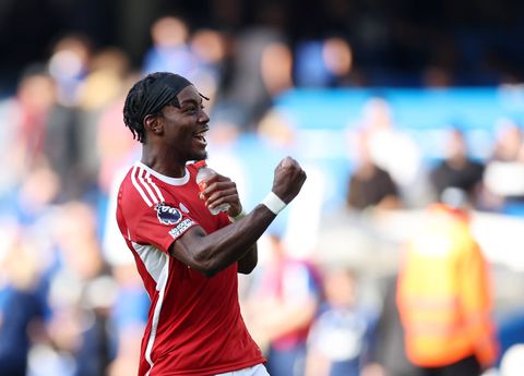 Anthony Elanga celebrates scoring for Nottingham Forest against Chelsea || Image credit: Imago