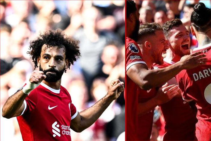 Liverpool defeat Aston Villa 3-0 at Anfield || image via @LFC on Twitter