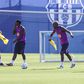 Lamine Yamal, Jules Kounde, Ferran Torres and Alejandro Balde during the training day of FC Barcelona || Image credit: Imago