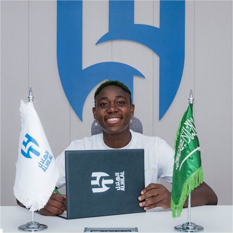 Oshoala leaves NWSL side Bay FC. (Photo Credit: Al Hilal/X)