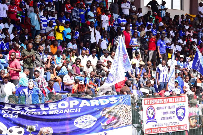 AFC Leopards fans during their match against Shabana at Ulinzi Complex.