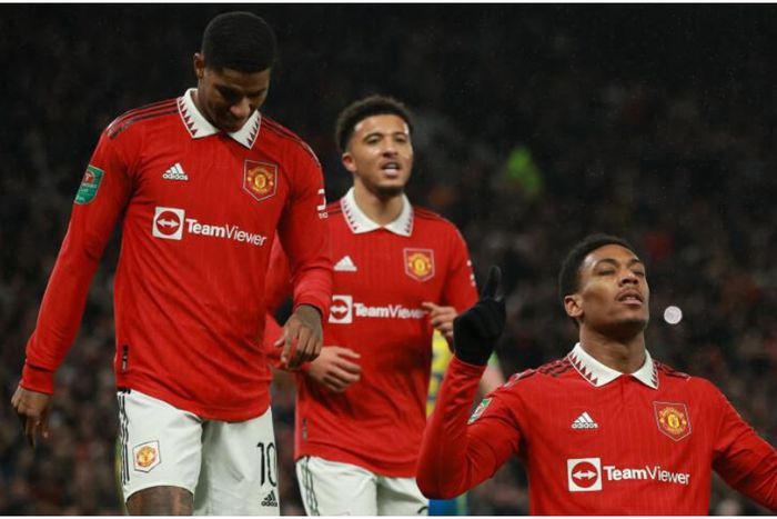 Marcus Rashford (left), Jadon Sancho (middle), and Anthony Martial (right) are all wanted out of Manchester United.