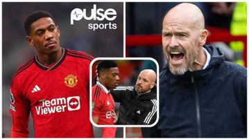 VIDEO: Martial and Erik Ten Hag fight on the pitch amidst Manchester United's 0-1 defeat to Newcastle