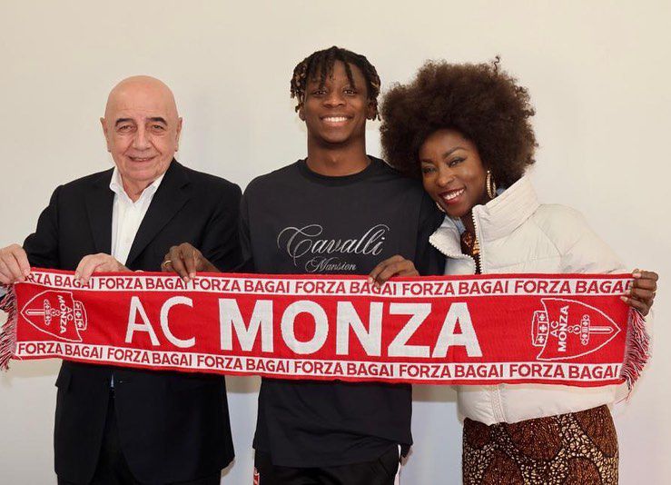 Obafemi Martins Celebrates As Son Kevin Joins Monza