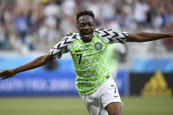Ahmed Musa of Nigeria celebrates his scoring during the 2018 FIFA World Cup || Image credit: Imago
