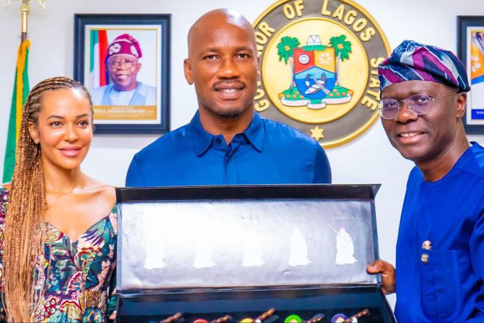 Gov Sanwo Olu hosted Didier Drogba || Image credit: Whistleblowerafrika