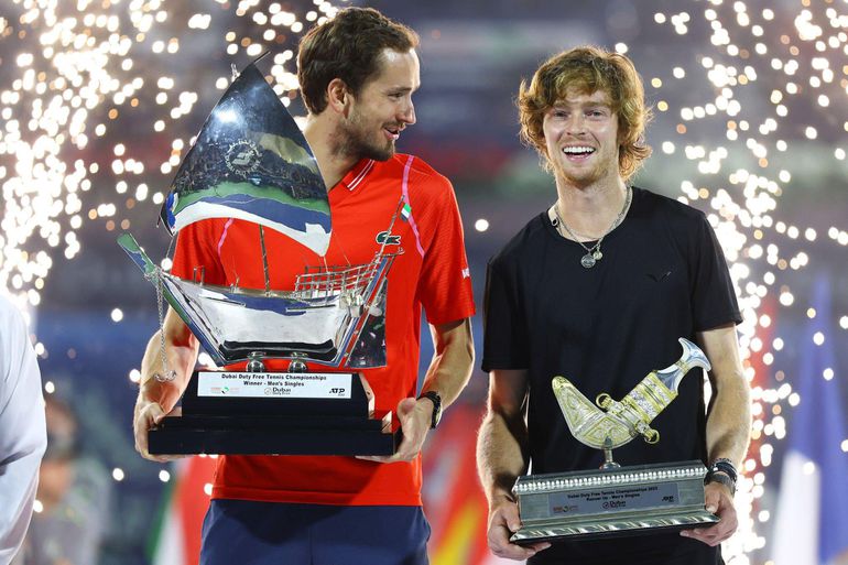 Medvedev tops Rublev in Dubai final for third straight title