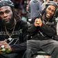 African giant Burna Boy watches the Boston Celtics destroy the Golden State Warriors.